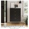 Black diamond drawer dresser for bedroom, living room, closet, and hallway; tall storage dresser chest cabinet organizer unit with metal legs